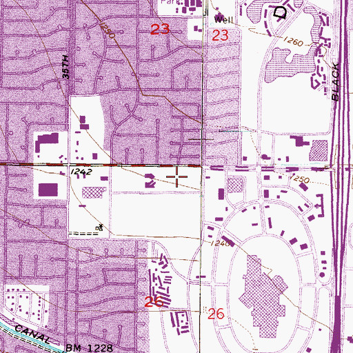 Topographic Map of Intelli - School Metro Center, AZ