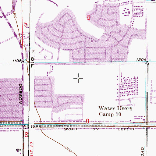Topographic Map of Dobson High School, AZ