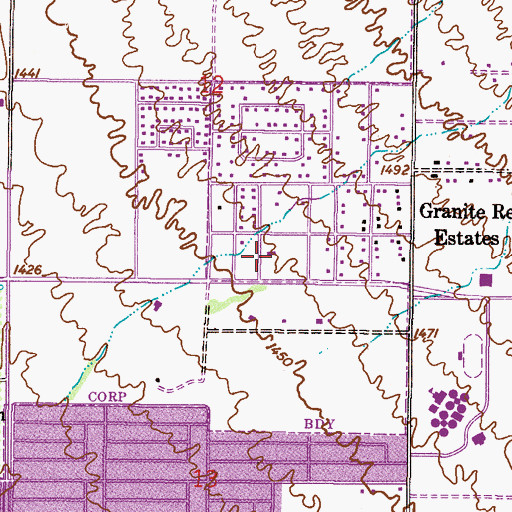 Topographic Map of Brown Road Baptist School, AZ