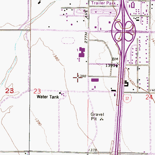 Topographic Map of Barry Goldwater High School, AZ