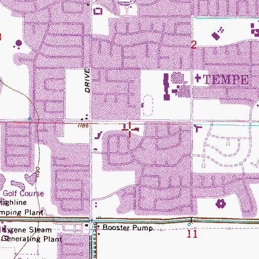 Topographic Map of Gethsemane Lutheran School, AZ
