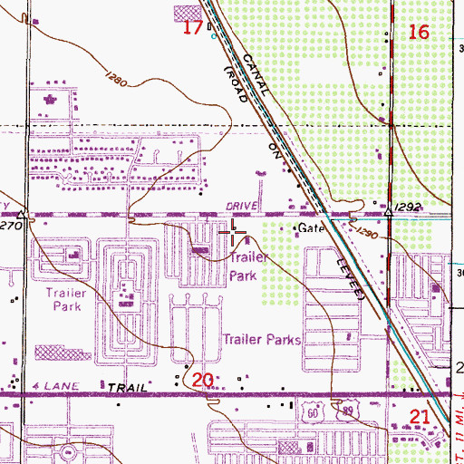 Topographic Map of Pilgrim Lutheran School, AZ
