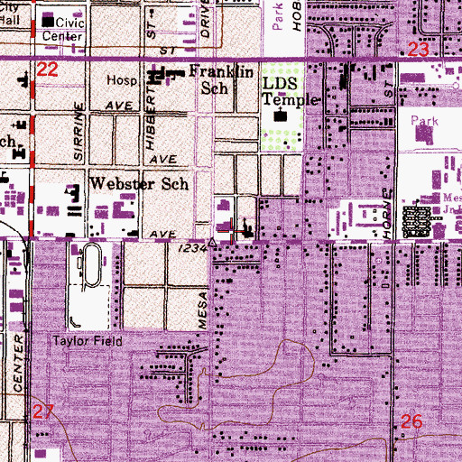 Topographic Map of New Horizon School for the Performing Arts, AZ