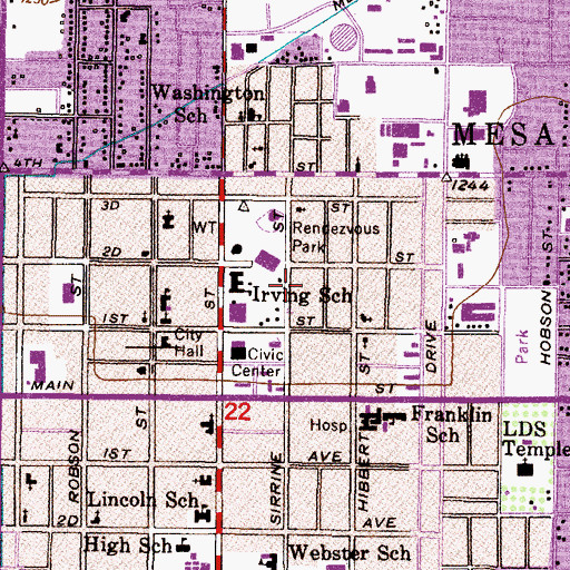Topographic Map of Pinnacle Virtual High School, AZ