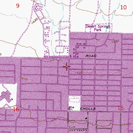 Topographic Map of Rainbow Montessori School Voltaire Campus, AZ