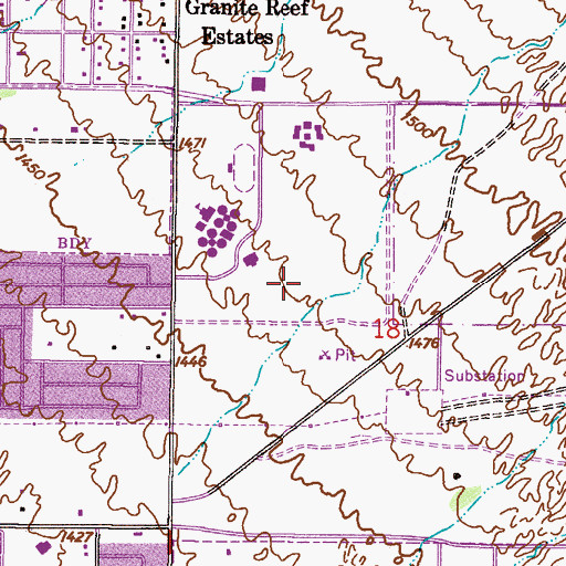 Topographic Map of Power Middle School, AZ