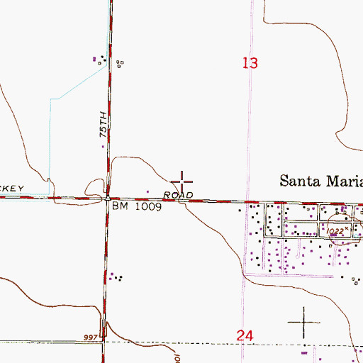 Topographic Map of Santa Maria Middle School, AZ
