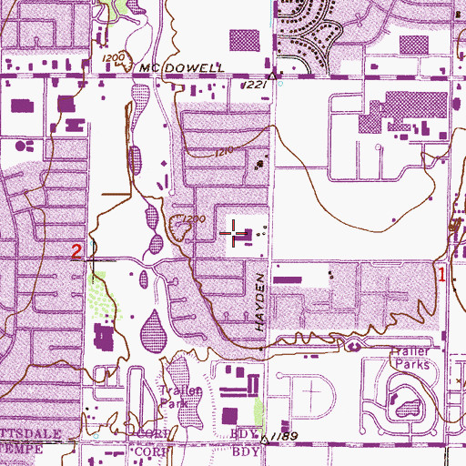 Topographic Map of Saint Daniel the Prophet School, AZ