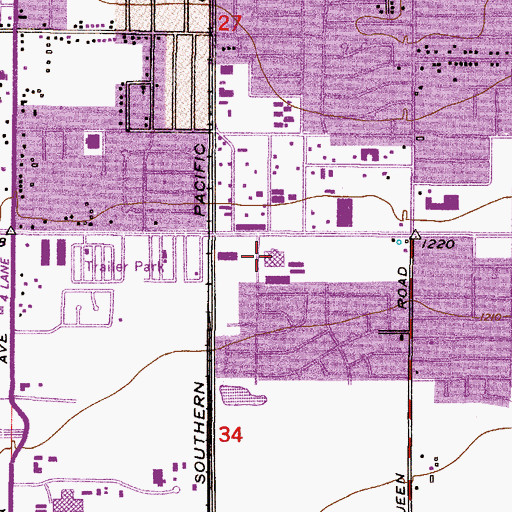 Topographic Map of Burke Basic School, AZ