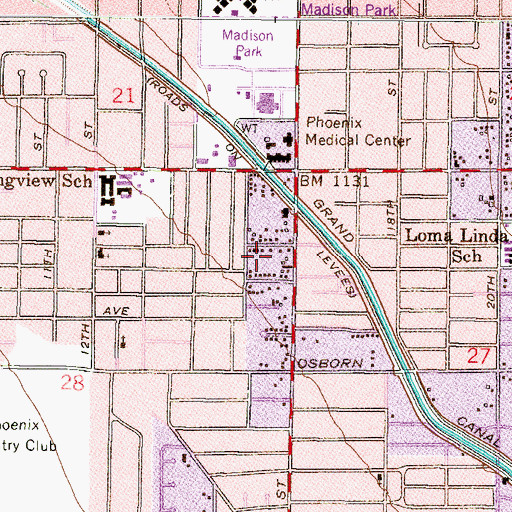 Topographic Map of Phoenix Advantage Charter School, AZ