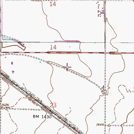 Topographic Map of Queen Creek High School, AZ