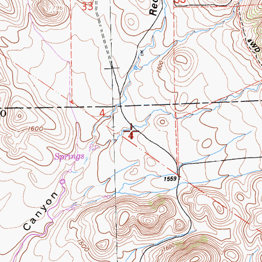 Topographic Map of Wood Canyon, CA