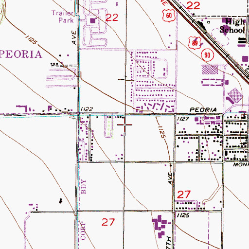 Topographic Map of Peoria Accelerated High School, AZ