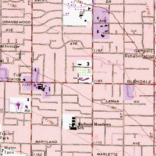 Topographic Map of Mission Charter School, AZ