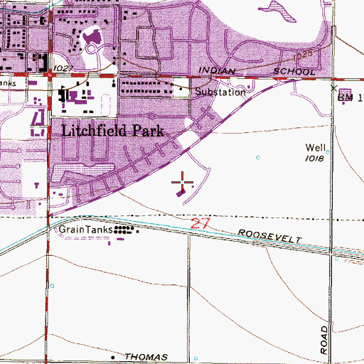 Topographic Map of Trinity Lutheran School, AZ