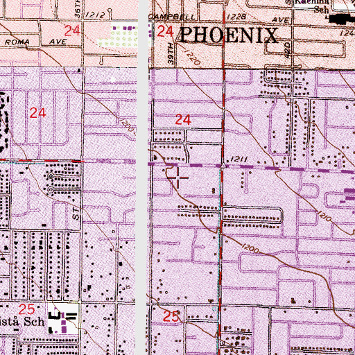 Topographic Map of Christ Lutheran School, AZ