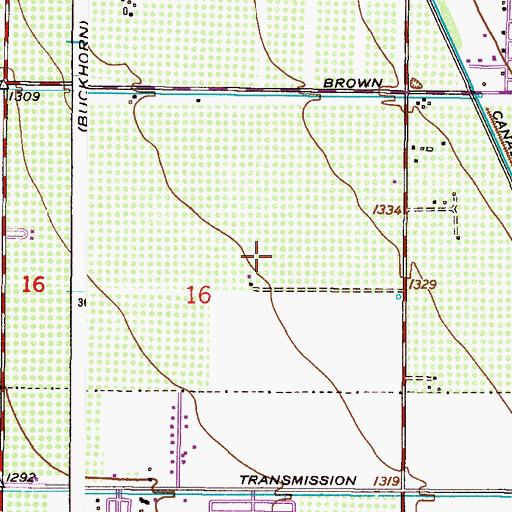 Topographic Map of Entz Elementary School, AZ