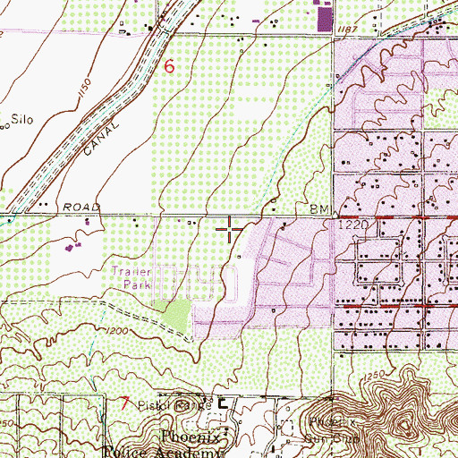 Topographic Map of Southwest School, AZ