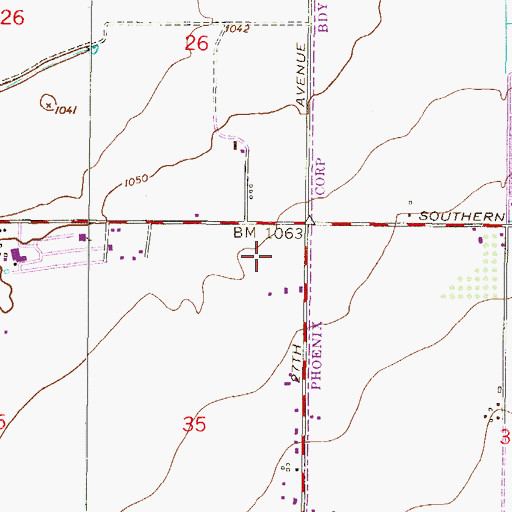 Topographic Map of Arizona Lutheran Academy, AZ