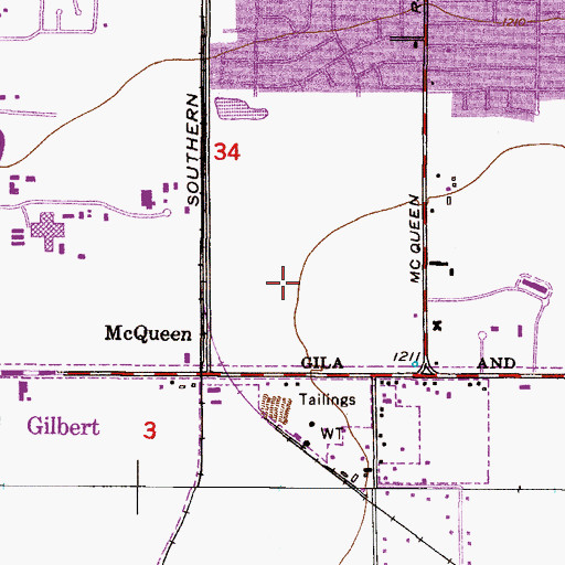 Topographic Map of Mesa Detention Center, AZ