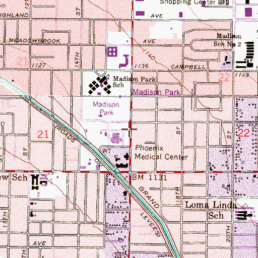Topographic Map of Phoenix Center For Education, AZ