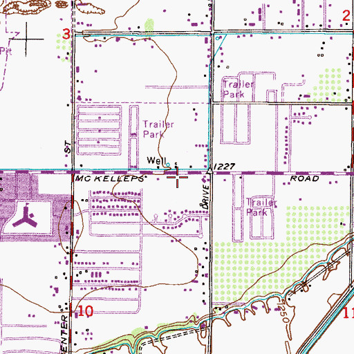 Topographic Map of McKellips Middle School, AZ