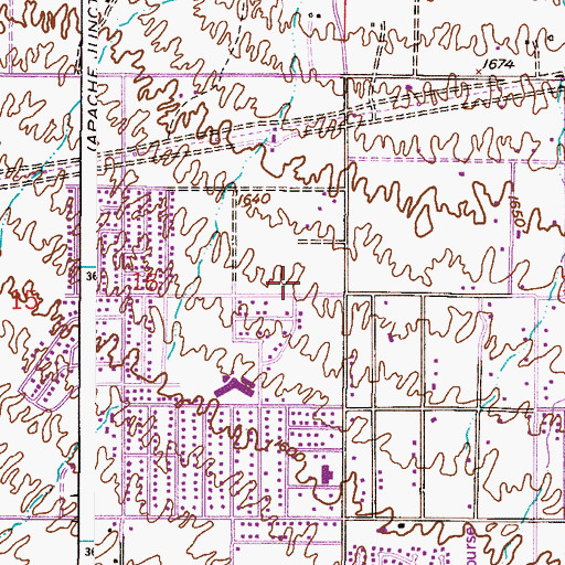 Topographic Map of Adobe Adventist Christian School, AZ