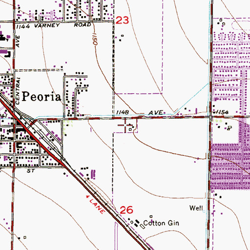 Topographic Map of Copper Canyon Academy, AZ