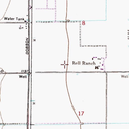 Topographic Map of Bogle Junior High School, AZ