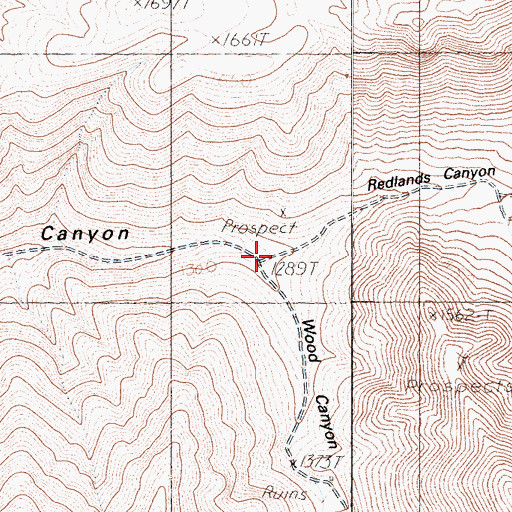 Topographic Map of Wood Canyon, CA