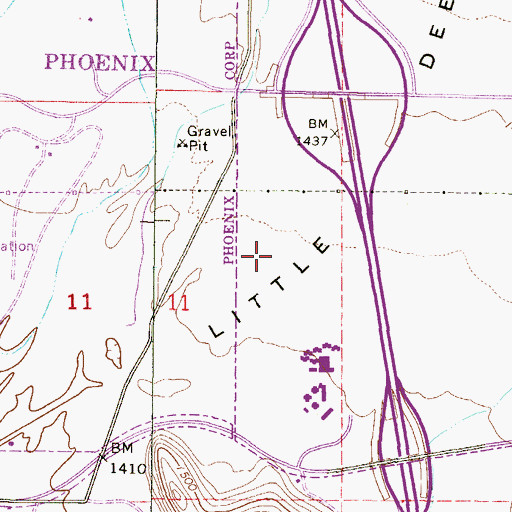 Topographic Map of Black Canyon School, AZ