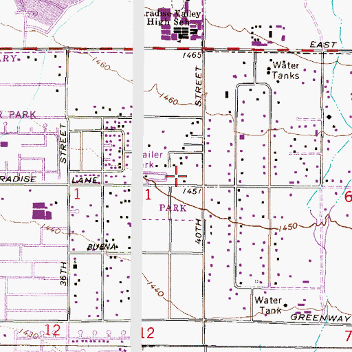 Topographic Map of Parde Jewish Day School, AZ