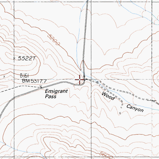 Topographic Map of Wood Canyon, CA