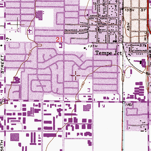 Topographic Map of Tempe Adventist Christian School, AZ
