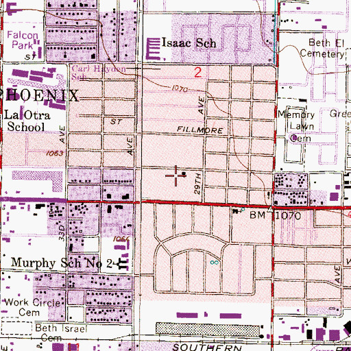 Topographic Map of Mission Christian School, AZ