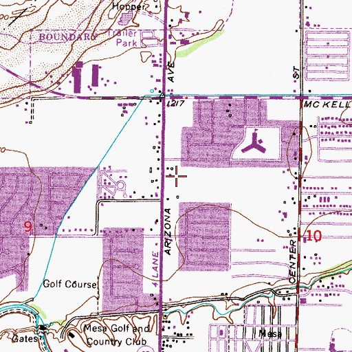 Topographic Map of Riverview High School, AZ