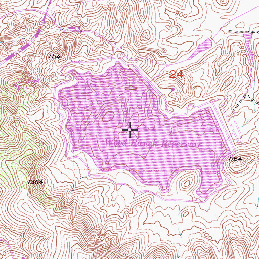 Topographic Map of Wood Ranch Reservoir, CA