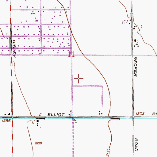 Topographic Map of Highland Park Elementary School, AZ