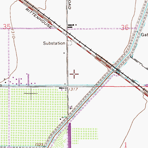 Topographic Map of Higley High School, AZ