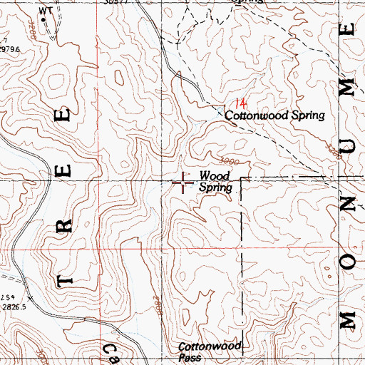 Topographic Map of Wood Spring, CA