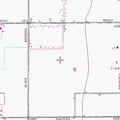 Topographic Map of Hancock Elementary School, AZ