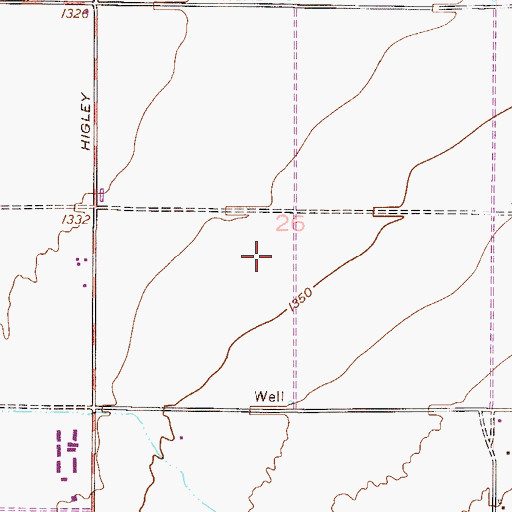 Topographic Map of Riggs Elementary School, AZ