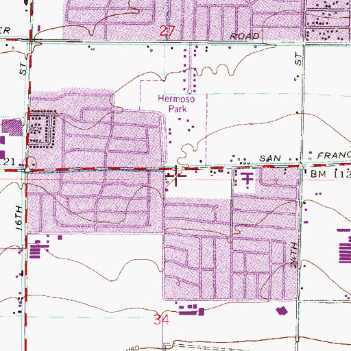 Topographic Map of South Pointe Elementary School, AZ
