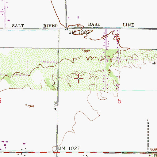 Topographic Map of Betty H Fairfax High School, AZ