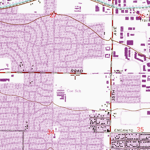 Topographic Map of Cyber High School, AZ