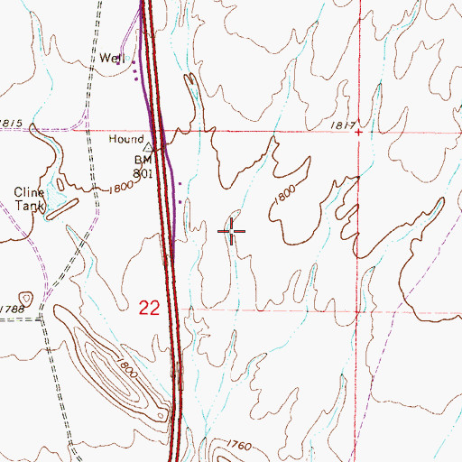 Topographic Map of Boulder Creek High School, AZ