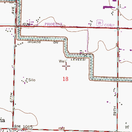 Topographic Map of Western Valley Elementary School, AZ