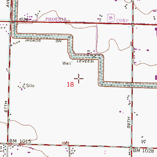 Topographic Map of Western Valley Middle School, AZ