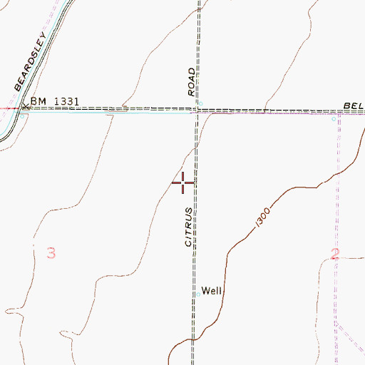 Topographic Map of Willow Canyon High School, AZ
