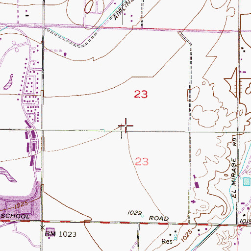 Topographic Map of Wigwam Creek Middle School, AZ